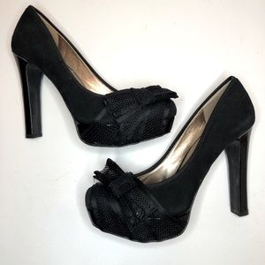 BCBG PARIS | Suede Platform Pump W/Bow - NEW!